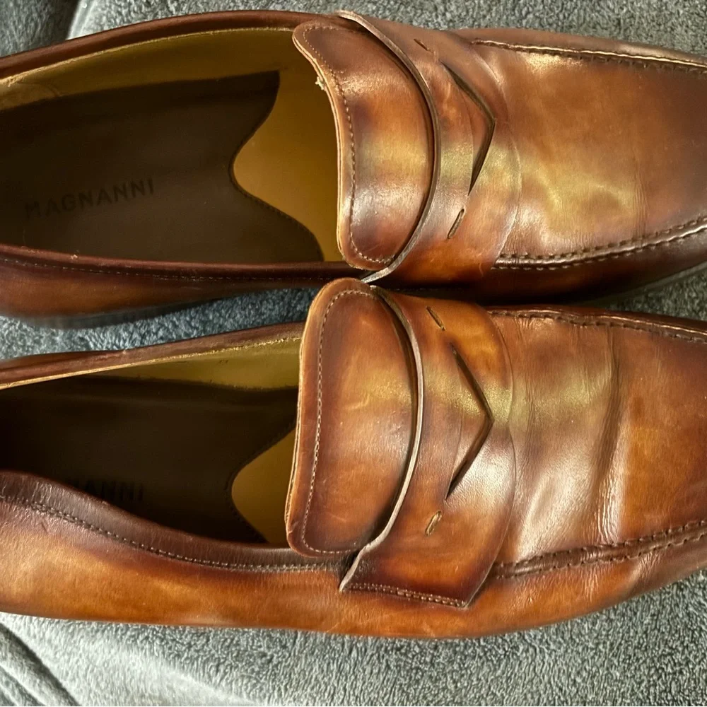 Magnanni Rich Brown‎ Leather Slip-On Loafers - Picture 11 of 12